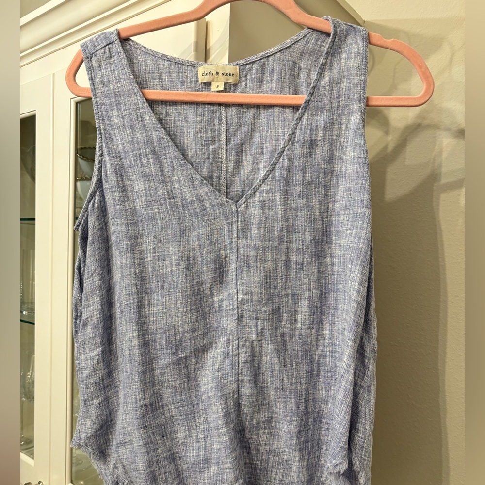 Cloth & Stone Sleeveless Top, Linen Cotton, Size S